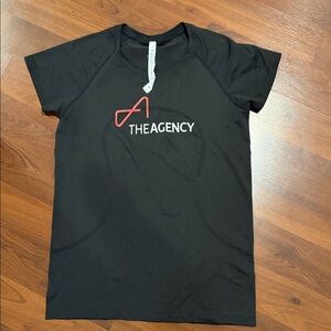 lululemon athletica Black Tee with Red Logo